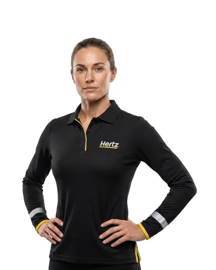 Polo manches longues - Noir - Femme