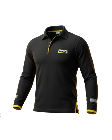 Polo manches longues - Noir - Homme